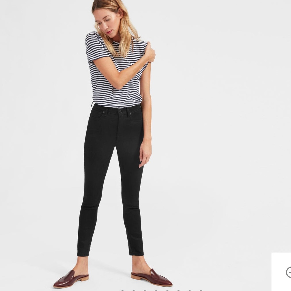 Everlane high rise skinny jeans ankle black EUC